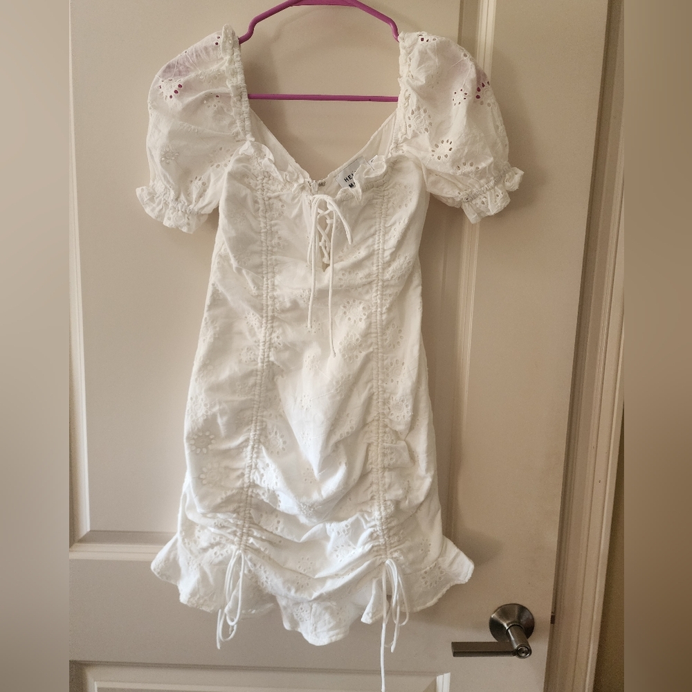 Hello Molly White Mini cottagecore Dress
